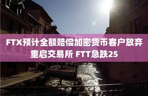 FTX预计全额赔偿加密货币客户放弃重启交易所 FTT急跌25