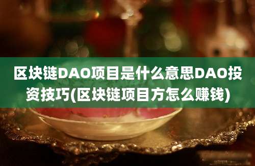 区块链DAO项目是什么意思DAO投资技巧(区块链项目方怎么赚钱)