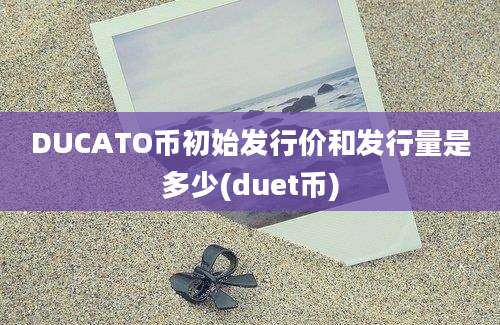 DUCATO币初始发行价和发行量是多少(duet币)