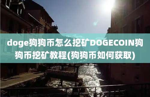 doge狗狗币怎么挖矿DOGECOIN狗狗币挖矿教程(狗狗币如何获取)