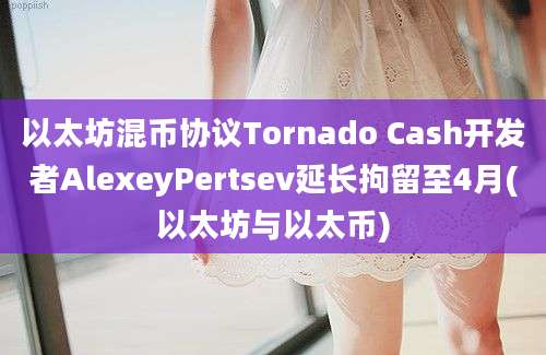 以太坊混币协议Tornado Cash开发者AlexeyPertsev延长拘留至4月(以太坊与以太币)