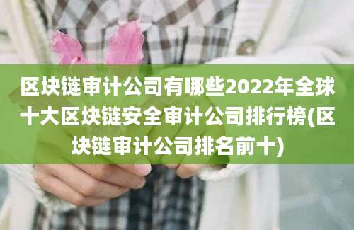 区块链审计公司有哪些2022年全球十大区块链安全审计公司排行榜(区块链审计公司排名前十)