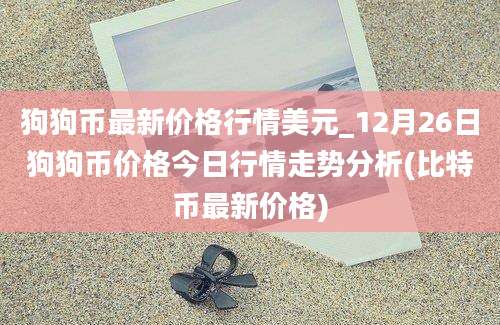 狗狗币最新价格行情美元_12月26日狗狗币价格今日行情走势分析(比特币最新价格)