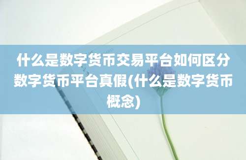 什么是数字货币交易平台如何区分数字货币平台真假(什么是数字货币概念)