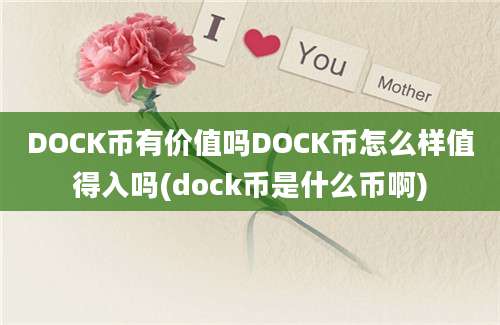 DOCK币有价值吗DOCK币怎么样值得入吗(dock币是什么币啊)