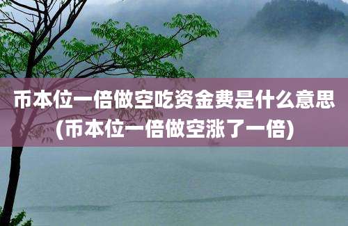 币本位一倍做空吃资金费是什么意思(币本位一倍做空涨了一倍)