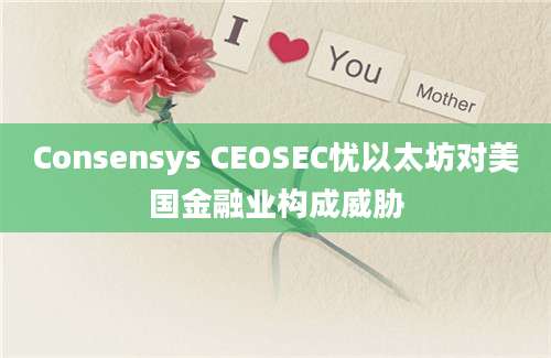 Consensys CEOSEC忧以太坊对美国金融业构成威胁