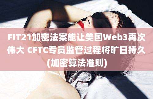 FIT21加密法案能让美国Web3再次伟大 CFTC专员监管过程将旷日持久(加密算法准则)