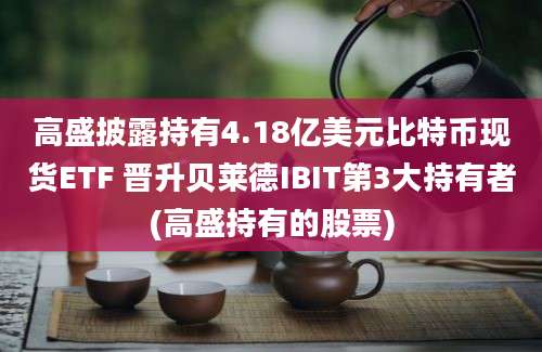 高盛披露持有4.18亿美元比特币现货ETF 晋升贝莱德IBIT第3大持有者(高盛持有的股票)