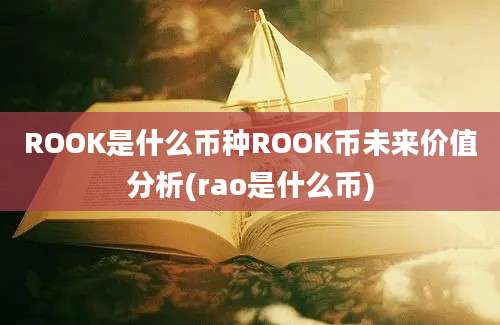 ROOK是什么币种ROOK币未来价值分析(rao是什么币)