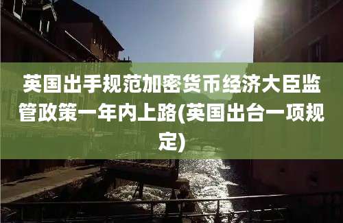 英国出手规范加密货币经济大臣监管政策一年内上路(英国出台一项规定)