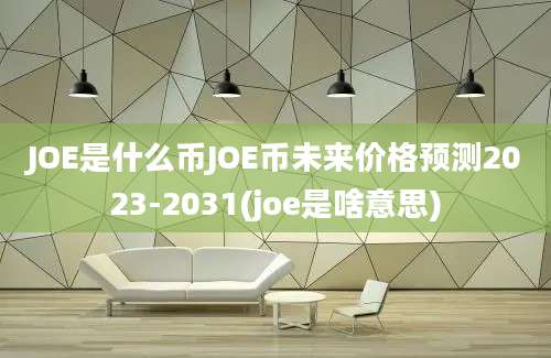 JOE是什么币JOE币未来价格预测2023-2031(joe是啥意思)