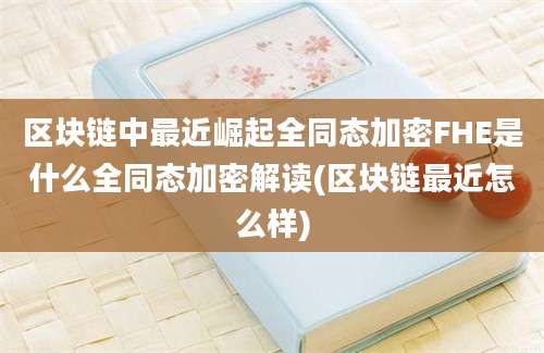 区块链中最近崛起全同态加密FHE是什么全同态加密解读(区块链最近怎么样)