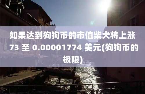 如果达到狗狗币的市值柴犬将上涨 73 至 0.00001774 美元(狗狗币的极限)