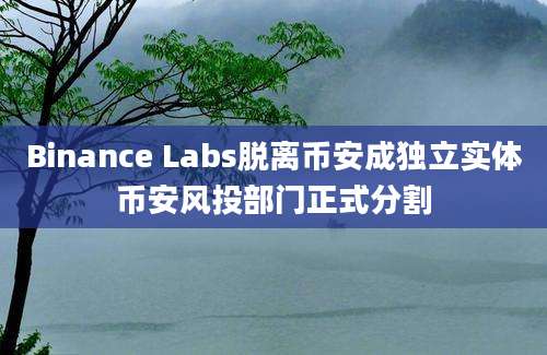 Binance Labs脱离币安成独立实体币安风投部门正式分割