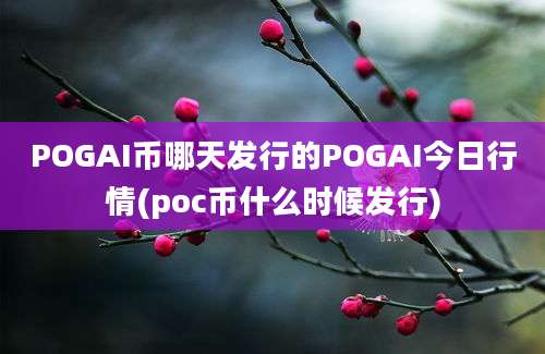 POGAI币哪天发行的POGAI今日行情(poc币什么时候发行)