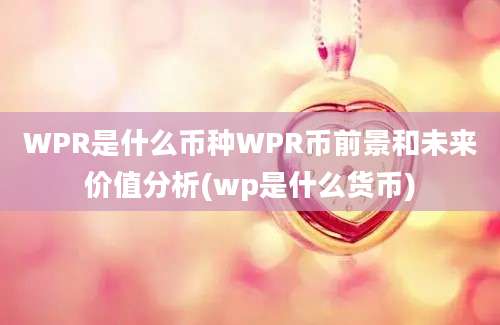 WPR是什么币种WPR币前景和未来价值分析(wp是什么货币)