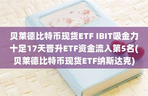 贝莱德比特币现货ETF IBIT吸金力十足17天晋升ETF资金流入第5名(贝莱德比特币现货ETF纳斯达克)