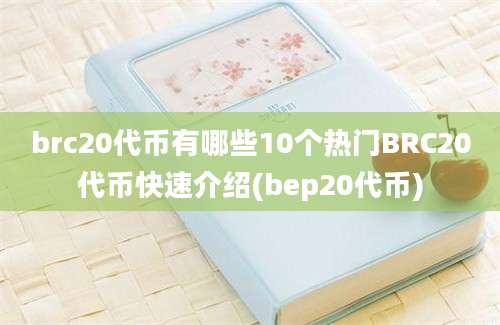 brc20代币有哪些10个热门BRC20代币快速介绍(bep20代币)