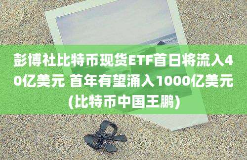 彭博社比特币现货ETF首日将流入40亿美元 首年有望涌入1000亿美元(比特币中国王鹏)