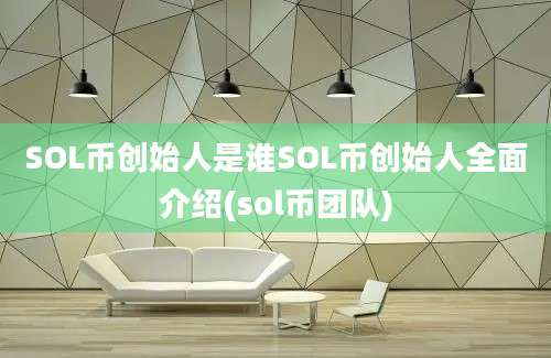 SOL币创始人是谁SOL币创始人全面介绍(sol币团队)