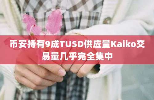 币安持有9成TUSD供应量Kaiko交易量几乎完全集中