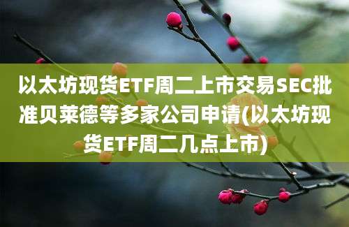 以太坊现货ETF周二上市交易SEC批准贝莱德等多家公司申请(以太坊现货ETF周二几点上市)