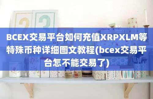 BCEX交易平台如何充值XRPXLM等特殊币种详细图文教程(bcex交易平台怎不能交易了)