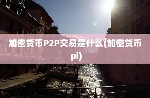 加密货币P2P交易是什么(加密货币 pi)