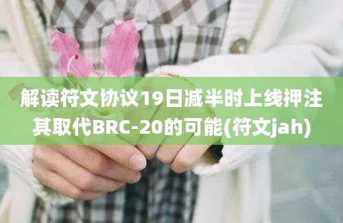 解读符文协议19日减半时上线押注其取代BRC-20的可能(符文jah)