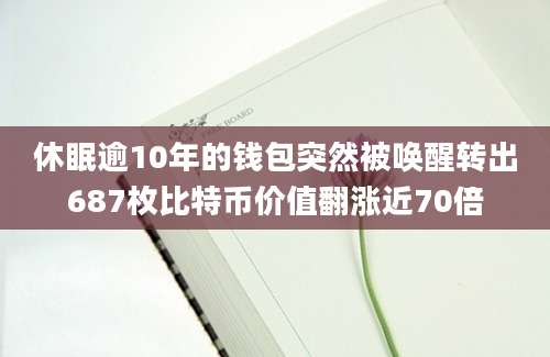 休眠逾10年的钱包突然被唤醒转出687枚比特币价值翻涨近70倍