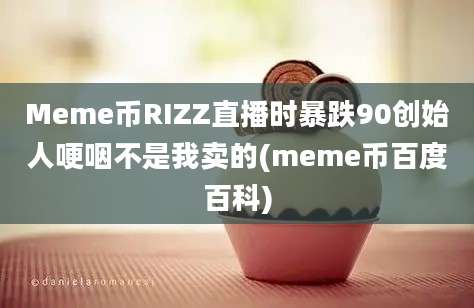 Meme币RIZZ直播时暴跌90创始人哽咽不是我卖的(meme币百度百科)