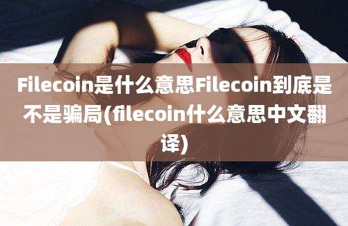 Filecoin是什么意思Filecoin到底是不是骗局(filecoin什么意思中文翻译)