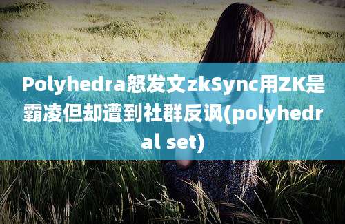 Polyhedra怒发文zkSync用ZK是霸凌但却遭到社群反讽(polyhedral set)