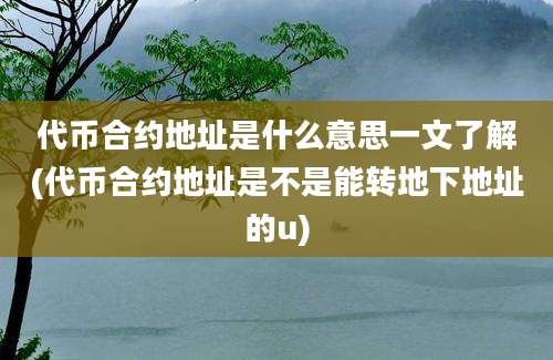 代币合约地址是什么意思一文了解(代币合约地址是不是能转地下地址的u)