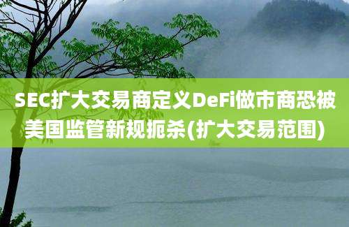 SEC扩大交易商定义DeFi做市商恐被美国监管新规扼杀(扩大交易范围)