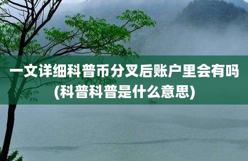 一文详细科普币分叉后账户里会有吗(科普科普是什么意思)