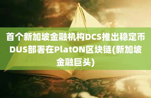 首个新加坡金融机构DCS推出稳定币DUS部署在PlatON区块链(新加坡金融巨头)