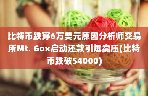 比特币跌穿6万美元原因分析师交易所Mt. Gox启动还款引爆卖压(比特币跌破54000)