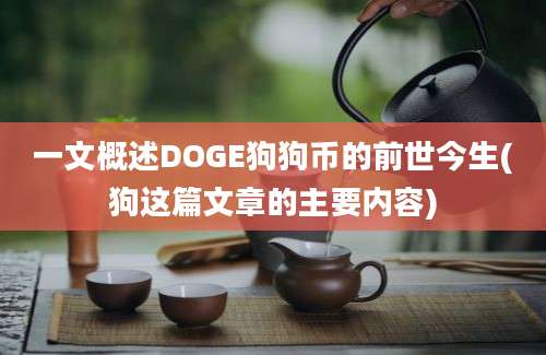 一文概述DOGE狗狗币的前世今生(狗这篇文章的主要内容)