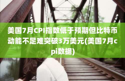 美国7月CPI指数低于预期但比特币动能不足难突破3万美元(美国7月cpi数据)