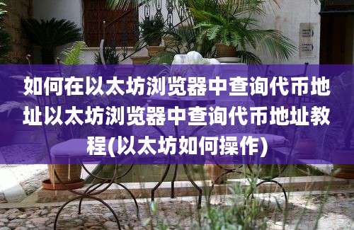 如何在以太坊浏览器中查询代币地址以太坊浏览器中查询代币地址教程(以太坊如何操作)