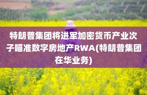 特朗普集团将进军加密货币产业次子瞄准数字房地产RWA(特朗普集团在华业务)