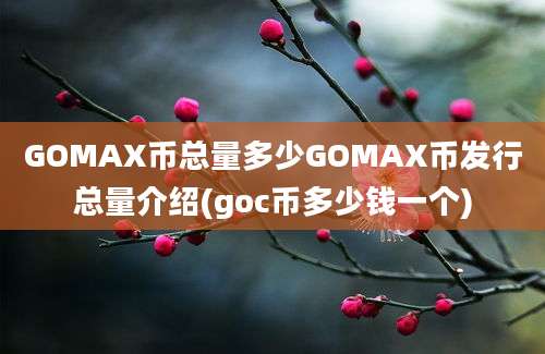 GOMAX币总量多少GOMAX币发行总量介绍(goc币多少钱一个)