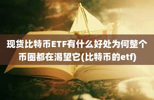 现货比特币ETF有什么好处为何整个币圈都在渴望它(比特币的etf)