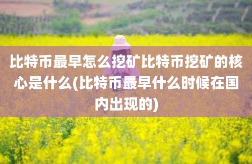 比特币最早怎么挖矿比特币挖矿的核心是什么(比特币最早什么时候在国内出现的)