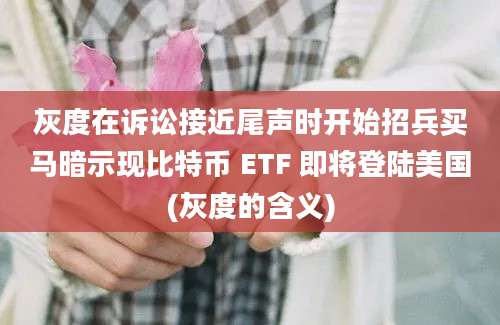 灰度在诉讼接近尾声时开始招兵买马暗示现比特币 ETF 即将登陆美国(灰度的含义)