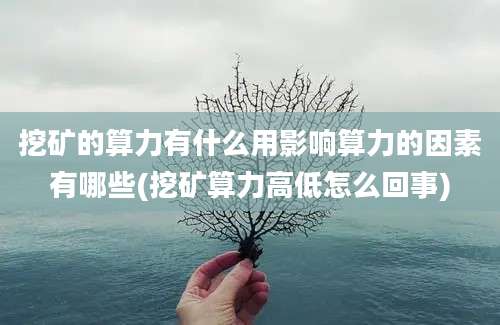 挖矿的算力有什么用影响算力的因素有哪些(挖矿算力高低怎么回事)