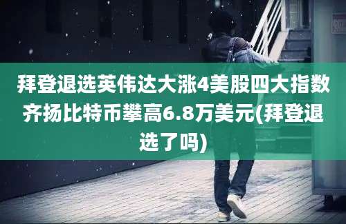 拜登退选英伟达大涨4美股四大指数齐扬比特币攀高6.8万美元(拜登退选了吗)