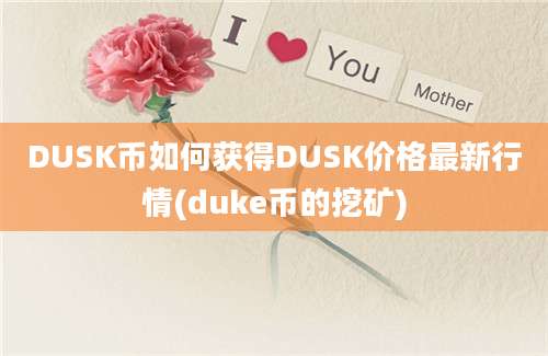 DUSK币如何获得DUSK价格最新行情(duke币的挖矿)